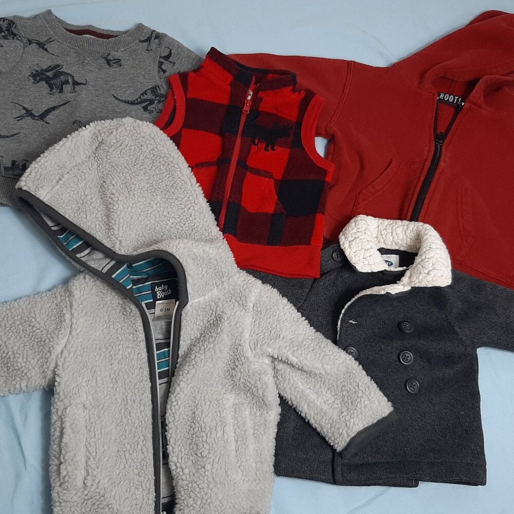 Baby boy sweaters, coat and vest